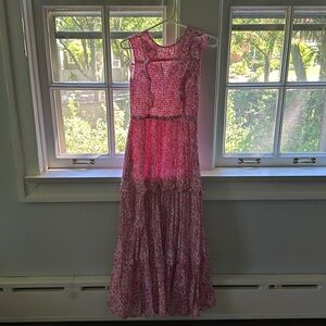 Banjanan smocked pink summer dress, S